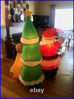 Gemmy 5.1' Rudolph the Red Nosed Reindeer & Santa Christmas Inflatable