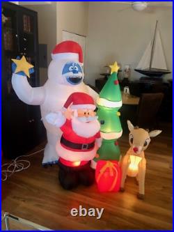 Gemmy 5.1' Rudolph the Red Nosed Reindeer & Santa Christmas Inflatable