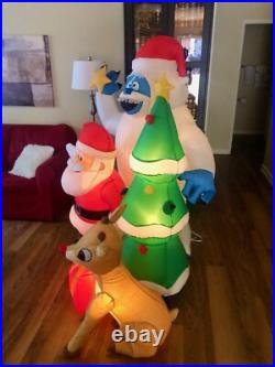 Gemmy 5.1' Rudolph the Red Nosed Reindeer & Santa Christmas Inflatable