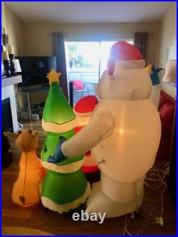 Gemmy 5.1' Rudolph the Red Nosed Reindeer & Santa Christmas Inflatable