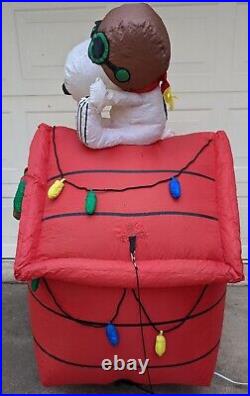 Gemmy 5' Peanuts Snoopy House Red Baron Lighted Christmas Inflatable Airblown