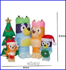 Gemmy 6.3 Ft Giant Bluey Heeler Family Christmas Inflatable Scene