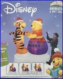 Gemmy 6' Animated Disney Pooh & Tigger Lighted Christmas inflatable Airblown-NEW