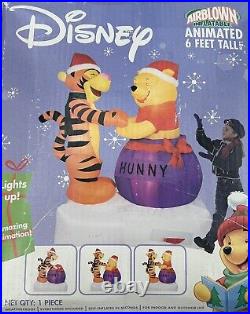 Gemmy 6' Animated Disney Pooh & Tigger Lighted Christmas inflatable Airblown-NEW