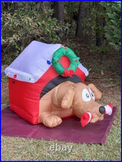 Gemmy 6' Animated Dog WithBone Lighted Christmas Doghouse Inflatable Airblown-NEW