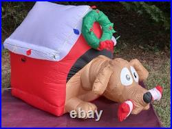 Gemmy 6' Animated Dog WithBone Lighted Christmas Doghouse Inflatable Airblown-NEW