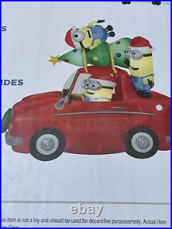 Gemmy 6' Christmas Minions In car Lighted Airblown Inflatable Despicable Me-NEW