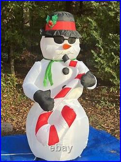Gemmy 6' Christmas Saxophone Playing Jazz Musical Snowman Inflatable Airblown