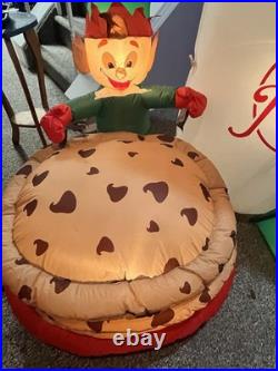 Gemmy 6' Elves Milk Jar Cookies For Santa Lighted Christmas Inflatable Airblown