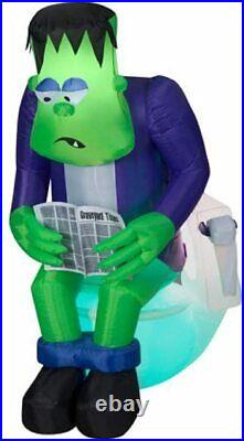 Gemmy 6 ft Halloween Inflatable Surprise Monster Toilet Scene with Sound
