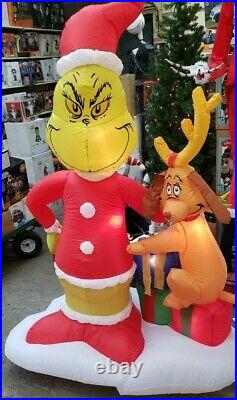 Gemmy 6ft Grinch and Max with Presents Christmas Inflatable