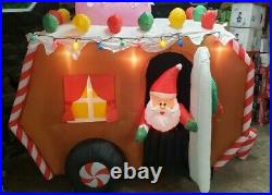 Gemmy 7.5ft Long Animated Gingerbread Trailer Christmas Inflatable