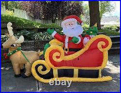 Gemmy 7ft Animated Airblown Santa In Sleigh Christmas Yard Inflatable Christmas