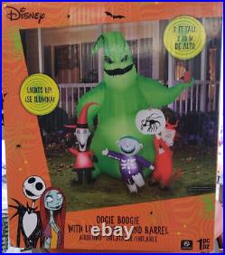 Gemmy 7ft Tall Nightmare Before Christmas Oogie Boogie withKids Halloween Inflatab