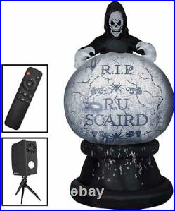 Gemmy 8.5 ft. Living Projection Reaper Globe Halloween Inflatable Airblown -NEW