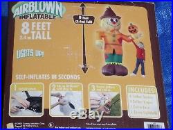Gemmy 8' Lighted Scarecrow withPumpkin Halloween Airblown Inflatable- VERY CUTE