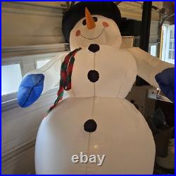 Gemmy 8ft Tall Airblown Inflatable Light Up Snowman RARE 2002 with box
