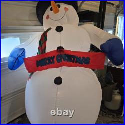Gemmy 8ft Tall Airblown Inflatable Light Up Snowman RARE 2002 with box