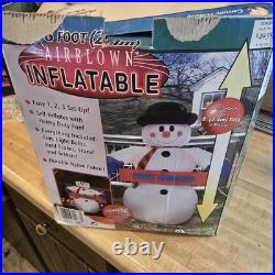 Gemmy 8ft Tall Airblown Inflatable Light Up Snowman RARE 2002 with box