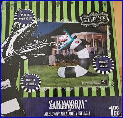 Gemmy 9.5ft Tall Beetlejuice Animated Sandworm Halloween Inflatable