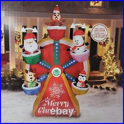 Gemmy 9' animated airblown christmas Lighted Ferris Wheel Inflatable Yard Decor