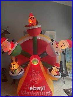 Gemmy 9' animated airblown christmas lighted Ferris wheel inflatable yard decor