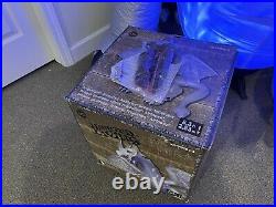 Gemmy AirBlown Inflatable Halloween Animated Dragon White silver basically new