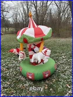 Gemmy Airblown Christmas Inflatable Animated Carousel