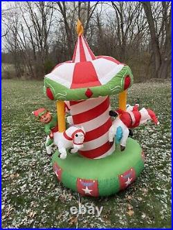 Gemmy Airblown Christmas Inflatable Animated Carousel