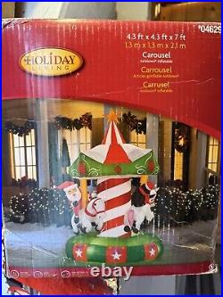 Gemmy Airblown Christmas Inflatable Animated Carousel