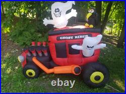 Gemmy Airblown Halloween Ghost Rider Car Moving Ghost Raven Truck Hot Rod