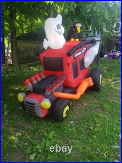 Gemmy Airblown Halloween Ghost Rider Car Moving Ghost Raven Truck Hot Rod