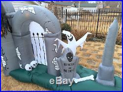 Gemmy Airblown Inflatable 10' Halloween Cemetery Animated Lightshow Rare VIDEO