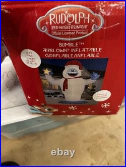 Gemmy Airblown Inflatable 12ft Bumble Rudolph The Red Nosed Reindeer