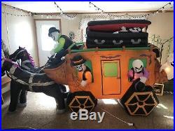 Gemmy Airblown Inflatable 13 Carriage Hearse Halloween Horse Dracula Coffin