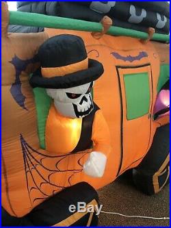 Gemmy Airblown Inflatable 13 Carriage Hearse Halloween Horse Dracula Coffin