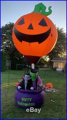 Gemmy Airblown Inflatable 15 Halloween Hot Air Balloon Pumpkin Classic Decor