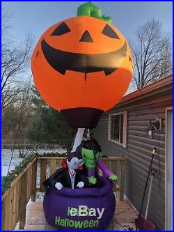 Gemmy Airblown Inflatable 15 Halloween Hot Air Balloon Pumpkin Great Condition