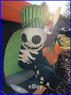 Gemmy Airblown Inflatable 17ft Halloween Spooky Zombie Train Animated