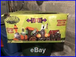 Gemmy Airblown Inflatable 17ft Halloween Spooky Zombie Train Animated