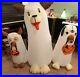 Gemmy Airblown Inflatable 5 Ft Ghost Dog Trio Trick Or Treaters Halloween