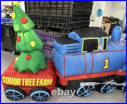 Gemmy Airblown Inflatable 8 Ft Christmas Thomas The Train Sodor Tree Farm Rare