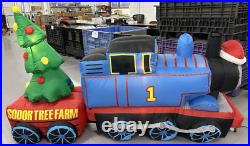Gemmy Airblown Inflatable 8 Ft Christmas Thomas The Train Sodor Tree Farm Rare