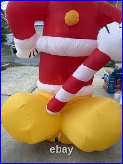 Gemmy Airblown Inflatable 8' T Disney Mickey Mouse Santa Candy CaneChristmas EUC