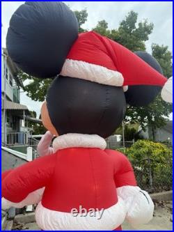 Gemmy Airblown Inflatable 8' T Disney Mickey Mouse Santa Candy CaneChristmas EUC