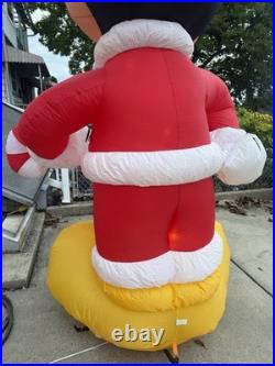 Gemmy Airblown Inflatable 8' T Disney Mickey Mouse Santa Candy CaneChristmas EUC