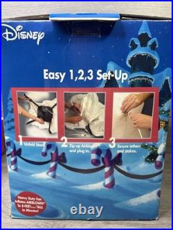 Gemmy Airblown Inflatable 8' T Disney Mickey Mouse Santa Candy CaneChristmas EUC