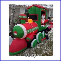 Gemmy Airblown Inflatable 9FT Long Christmas Santa in Train - New In Box