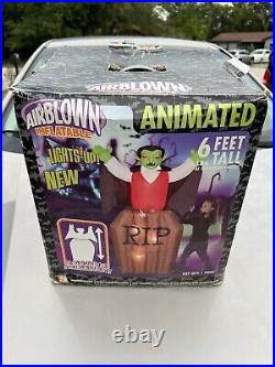 Gemmy Airblown Inflatable Animated Dracula Coffin & Haunted House For Repair