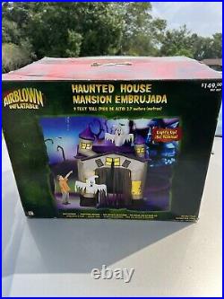 Gemmy Airblown Inflatable Animated Dracula Coffin & Haunted House For Repair